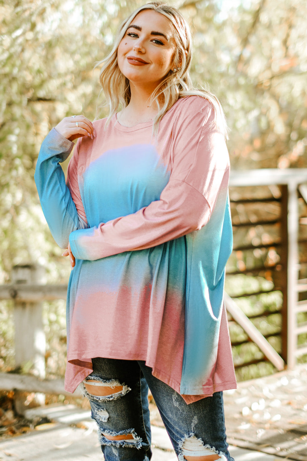 Plus Size Painted Poncho Top