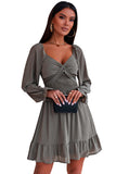 Long Sleeves Smocked A-line Dress