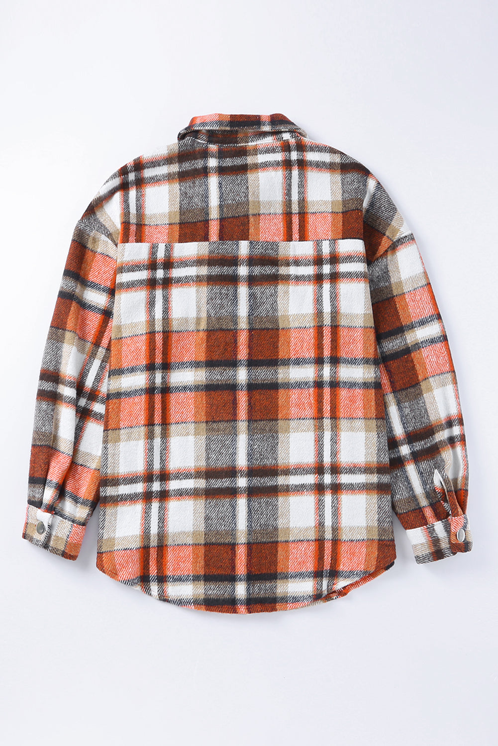 Veste à carreaux en flanelle avec poches poitrine orange