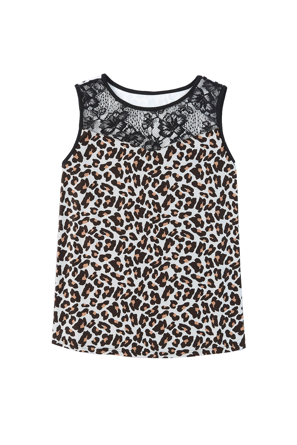 Plus Size Lace Splicing Print Tank Top