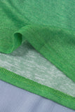 T-shirt à manches courtes et col en V imprimé dégradé de couleur vert