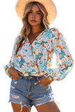 Floral Print Wrap Long Sleeve Bodysuit