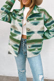 Multicolor Aztec Print Zipped Split Neck Hoodie