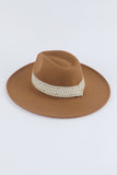 Aztec Embroidery Retro Flat Fedora Hat