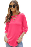 Strappy V Neck Long Sleeve Top