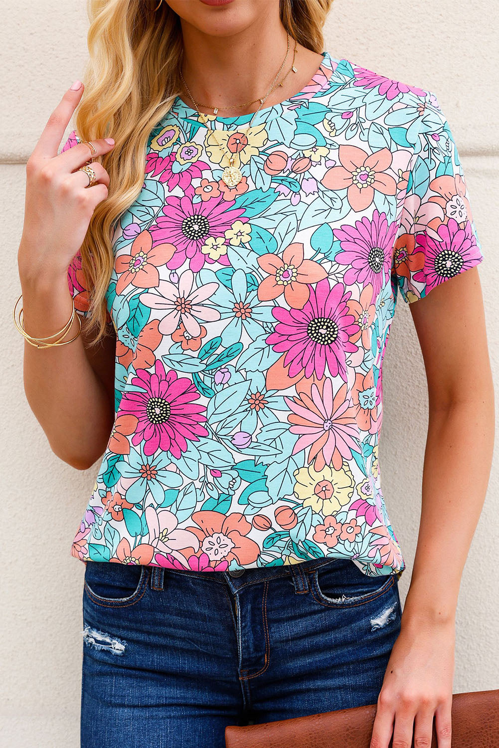 Floral Print Smocked Tank Top