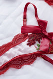 Flowers Bow Triangle Bra & Thong  Set