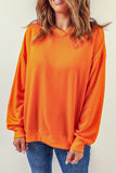 Sweat-shirt orange uni à col rond