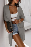 Khaki Pocketed Knit Dolman Sleeve Cardigan