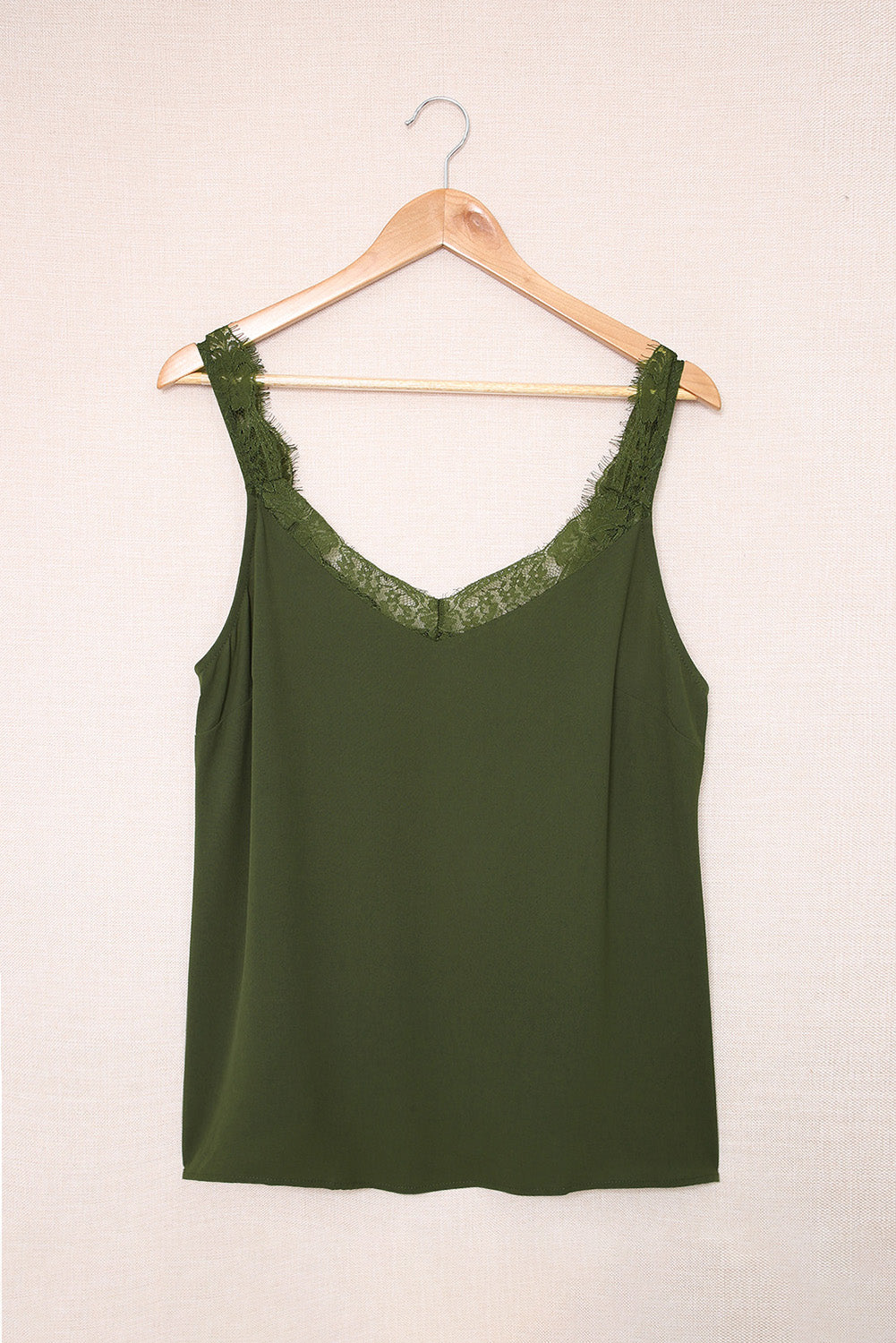 Solid Lace Splicing Tank Top