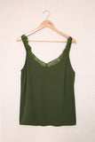 Solid Lace Splicing Tank Top