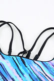 Abstract Print Criss Cross Strappy Two-piece Tankini