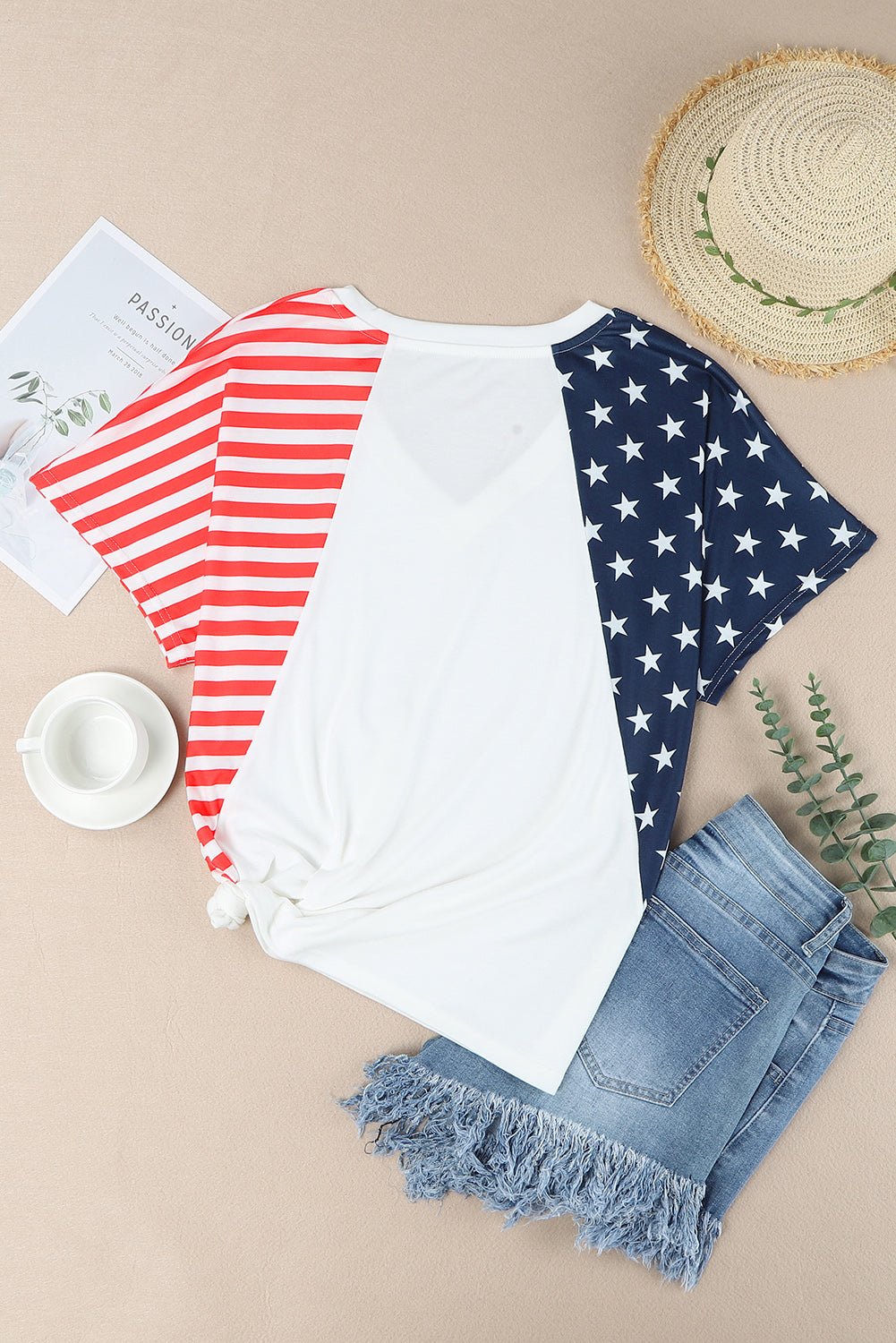 The US Stars and Stripes V Neck Tee