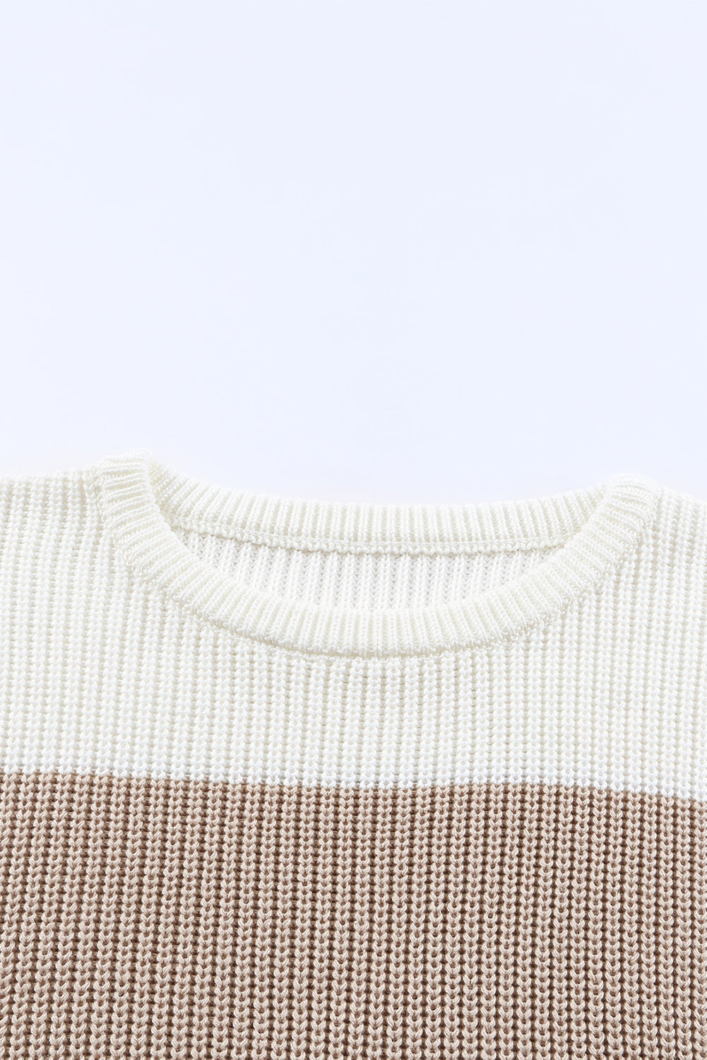 Color Block Knitted O-neck Pullover Sweater