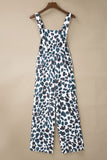 Wide Leg Leopard Print Jumpsuit Overalls