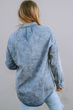 Sky Blue Vintage Washed Chest Pocket Denim Shirt