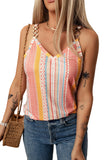 Metal Ring Buckle Colorful Geometric Tank Top