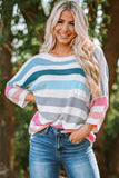 Striped Knit Top with Chest Pocket