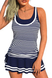 Nautical Striped Skirt Style Tankini Set