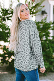 Pink Animal Print Stitching Loose Long Sleeve Top