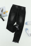 Sky Blue Ripped Slim Fit Washed Jeans