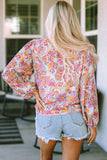 Boho Paisley Printed Peasant Sleeve Blouse