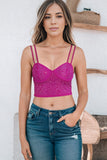 Rhinestone Double Spaghetti Strap Crop Top