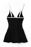 Strappy V Neck Side Split One-piece Swimdress