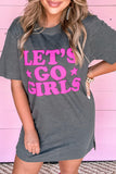 Robe t-shirt décontractée grise LET'S GO GIRLS