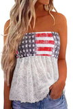 Bandeau Lace Stitching National Flag Vest