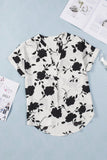 Apricot Floral Printed Short Sleeve Blouse