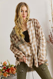 Multi Plaid Patchwork Raw Edge Casual Shirt