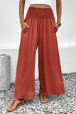 Waistband High Waist Wide Leg Pants