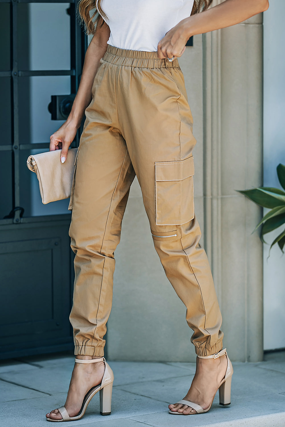 Casual High Waist Cargo Joggers