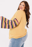 Serape Striped Bell Sleeve Plus Size Top