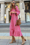 Printed Ruffled Hem Long Dress