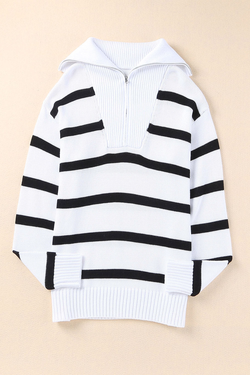 Sailor Collar Striped Knit Pullover Sweater