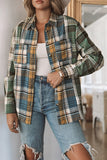 Chest Pockets Button Up Plaid Shacket