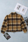 Zip Collar Plaid Pattern Fleece Sweatshirt