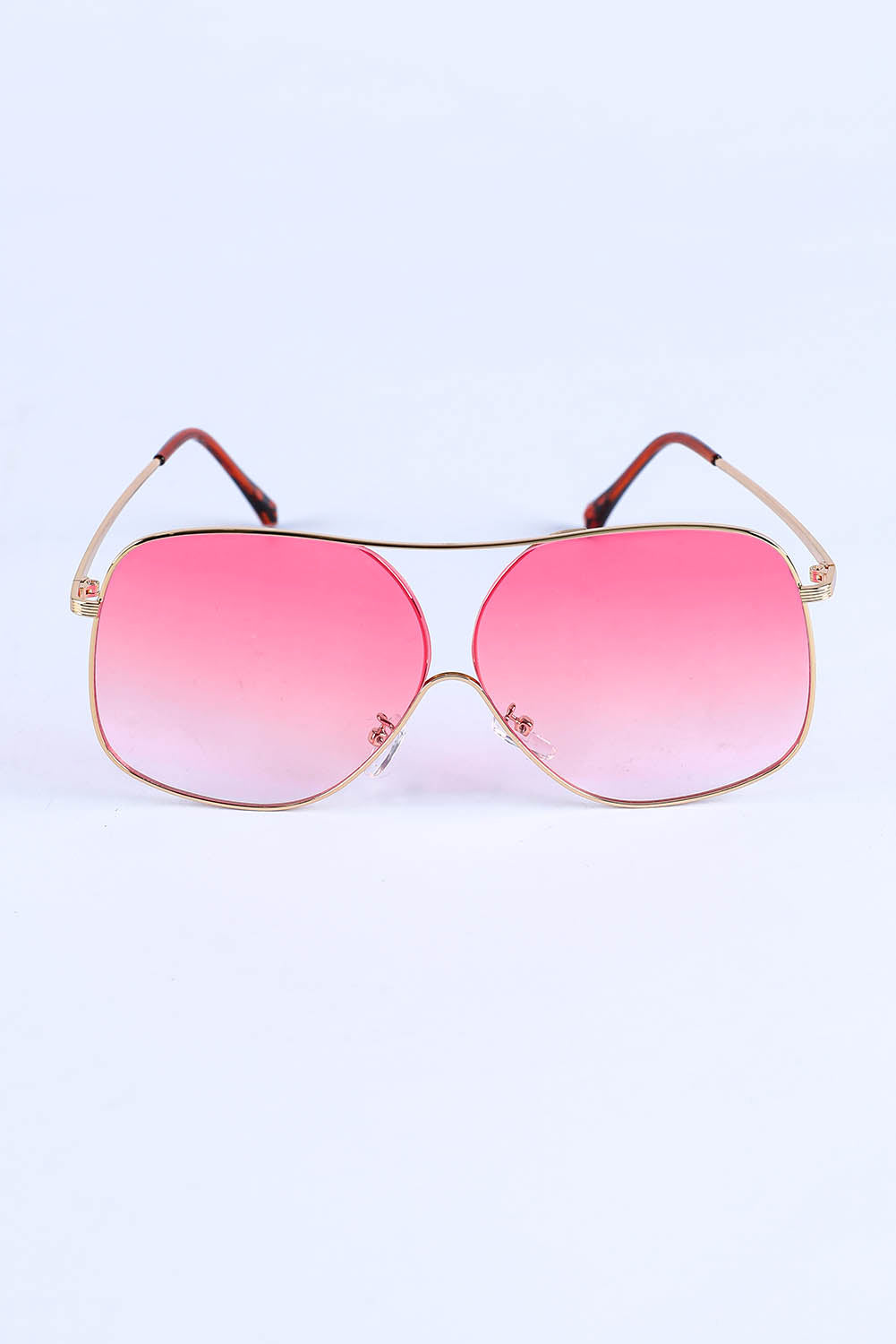 Lunettes de soleil surdimensionnées à verres teintés dégradés de couleurs roses