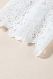 White Crochet Lace Short Sleeve Blouse