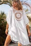 Boho Crochet Tasseled Oversized Beach Cover Up