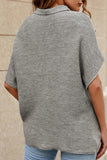 Apricot High Neck Short Bat Sleeve Sweater