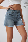 Raw Hem High Waist Denim Shorts