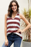 Striped V Neck Tank Top