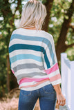 Striped Knit Top with Chest Pocket