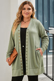 Plus Size Snap Buttons Front Knit Cardigan