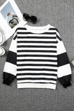 Stripe Drop Shoulder Striped Pullover Sweatshirt