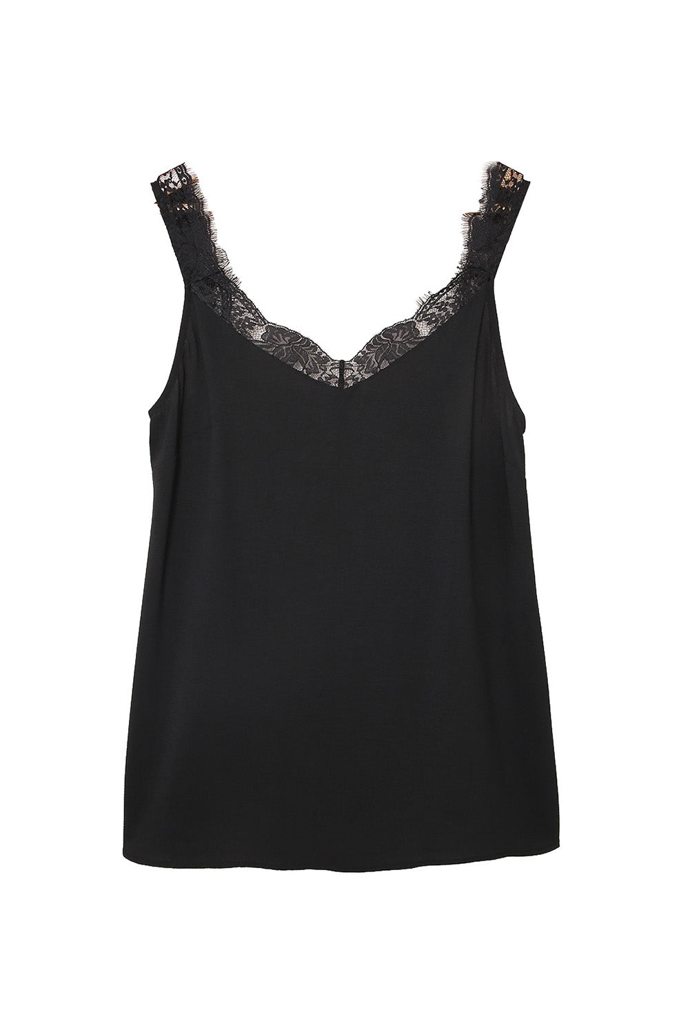 Solid Lace Splicing Tank Top