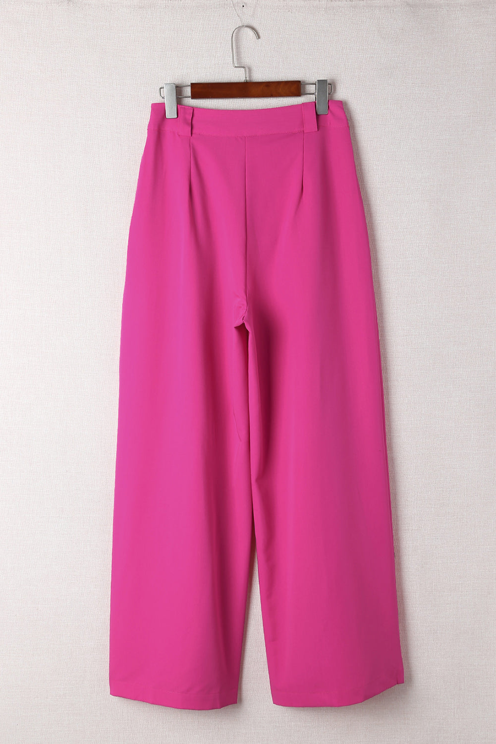 Pantalon large à jambes froncées et rose